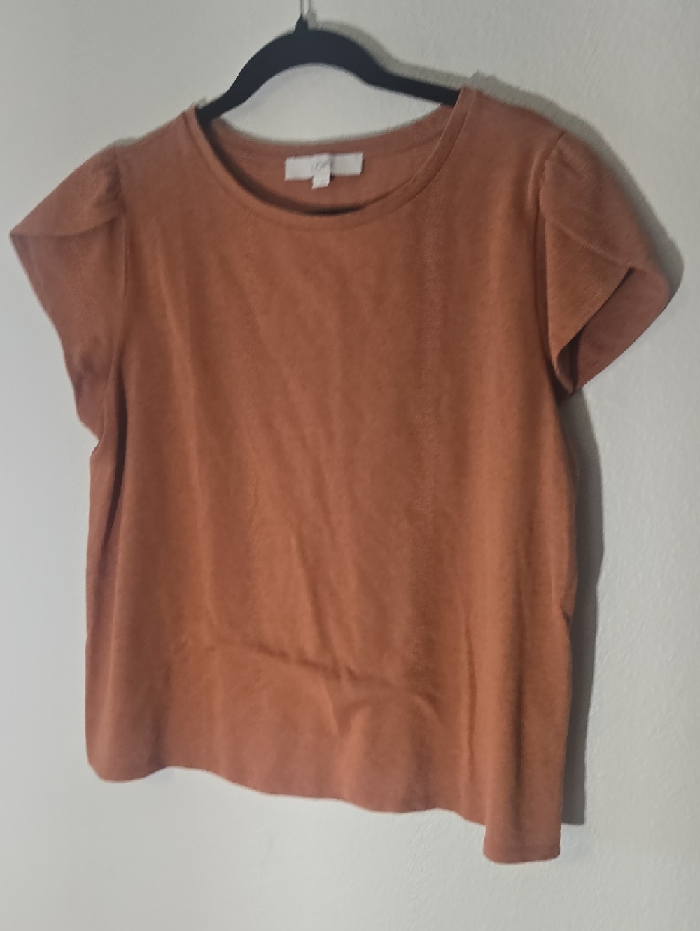 LOFT Rust-Toned Short Sleeve Knit Tee